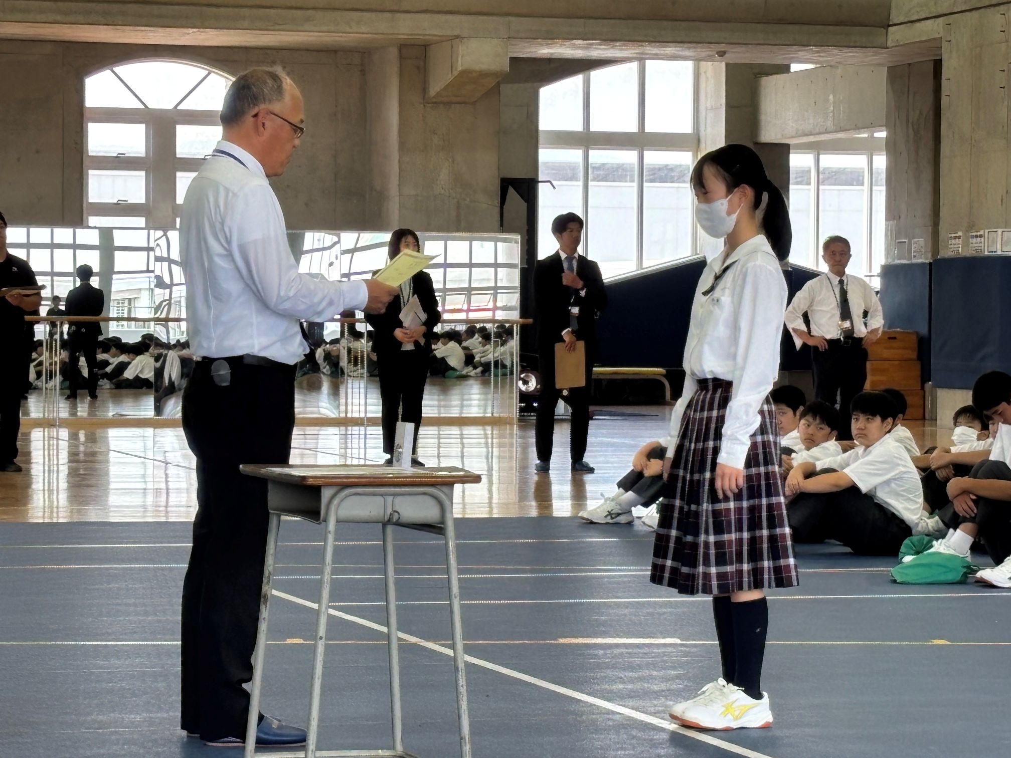 6月度全校朝礼の様子