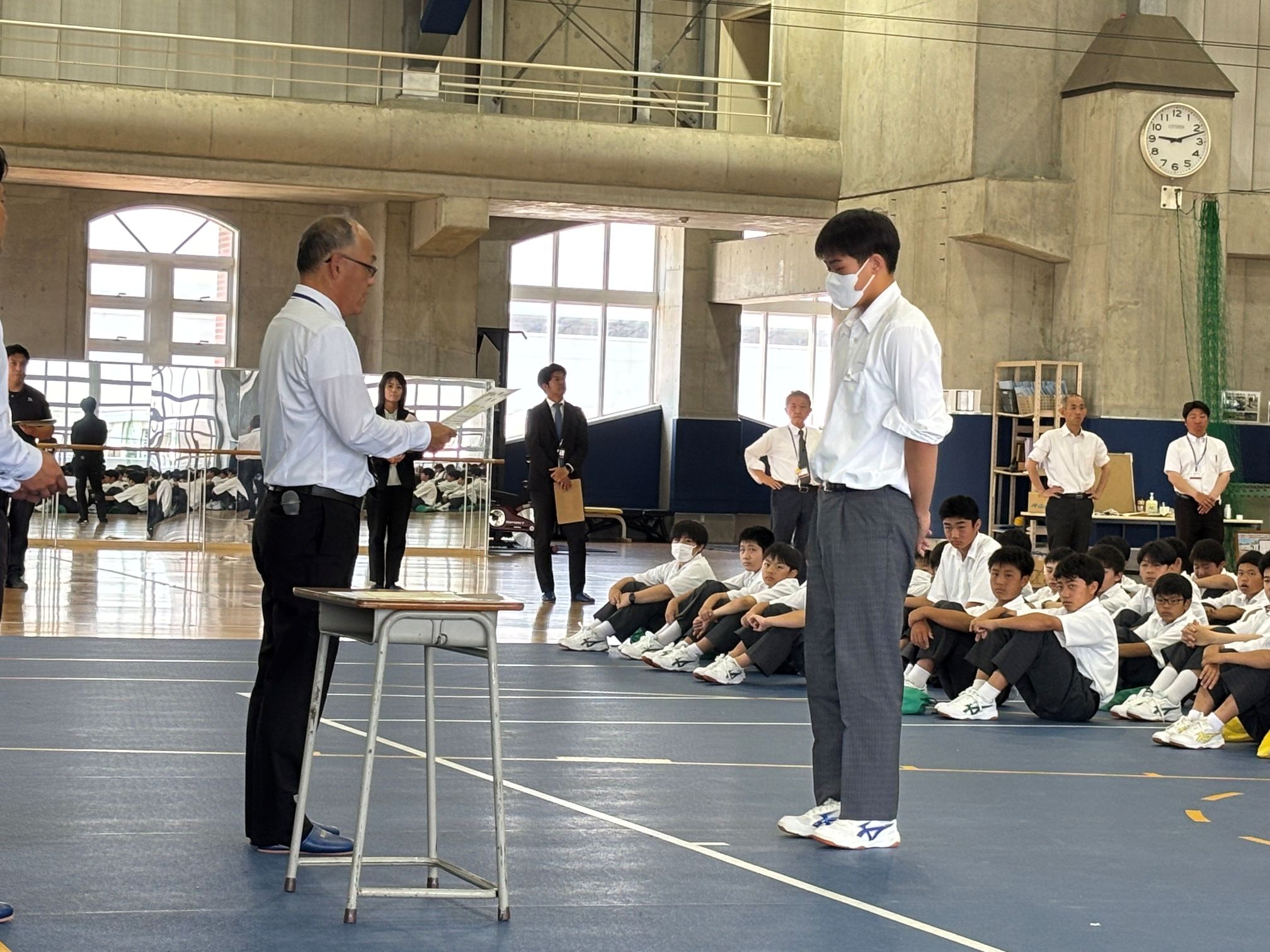 6月度全校朝礼の様子