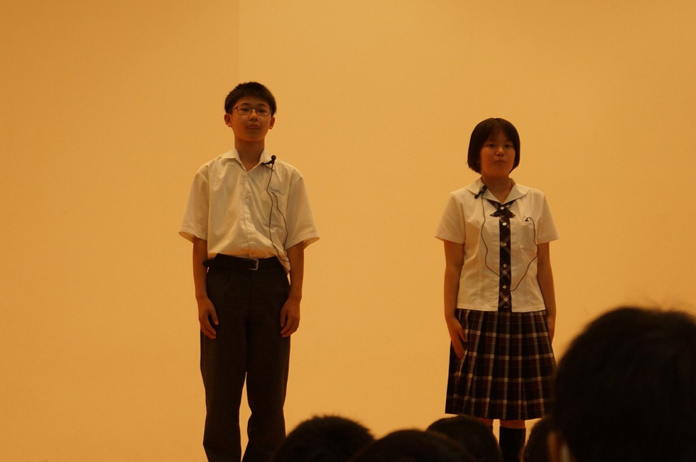 生徒による開式の宣言