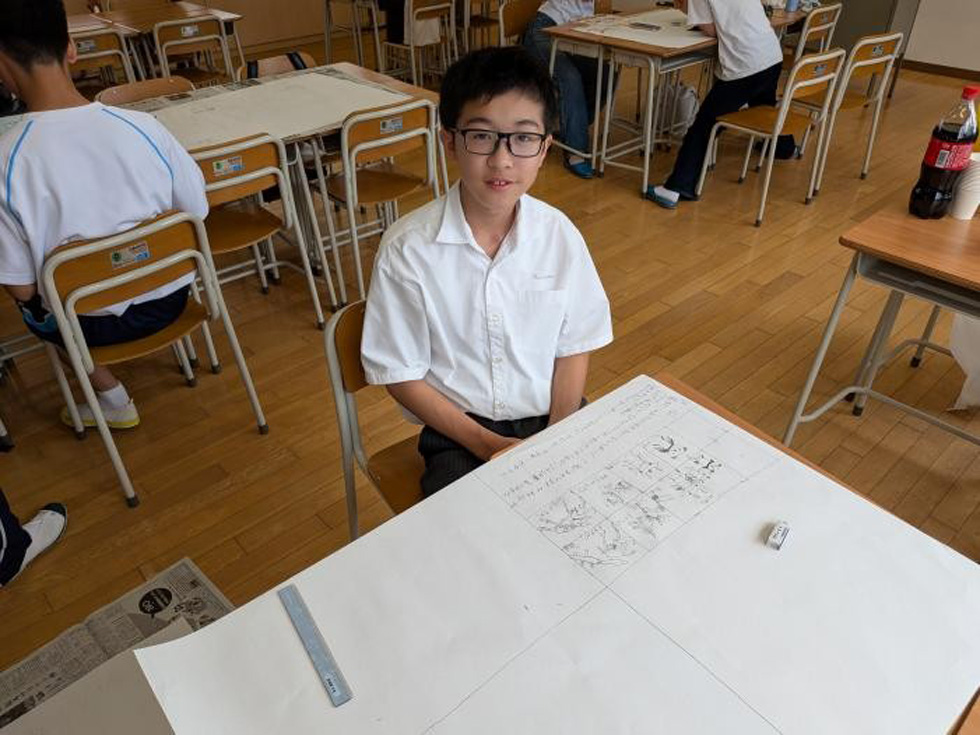 制作中の男性生徒